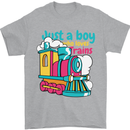 Just a Boy Who Loves Trains Spotter Engine Mens T-Shirt 100% Cotton Sports Grey