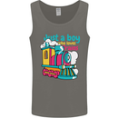 Just a Boy Who Loves Trains Spotter Engine Mens Vest Tank Top Charcoal