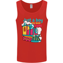 Just a Boy Who Loves Trains Spotter Engine Mens Vest Tank Top Red