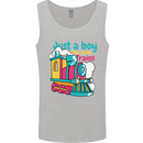 Just a Boy Who Loves Trains Spotter Engine Mens Vest Tank Top Sports Grey