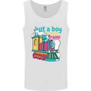 Just a Boy Who Loves Trains Spotter Engine Mens Vest Tank Top White