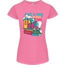 Just a Boy Who Loves Trains Spotter Engine Womens Petite Cut T-Shirt Azalea