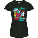 Just a Boy Who Loves Trains Spotter Engine Womens Petite Cut T-Shirt Black