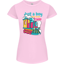 Just a Boy Who Loves Trains Spotter Engine Womens Petite Cut T-Shirt Light Pink