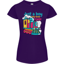 Just a Boy Who Loves Trains Spotter Engine Womens Petite Cut T-Shirt Purple