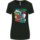 Just a Boy Who Loves Trains Spotter Engine Womens Wider Cut T-Shirt Black