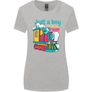 Just a Boy Who Loves Trains Spotter Engine Womens Wider Cut T-Shirt Sports Grey