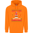 Just a Girl Who Loves Christmas Funny Childrens Kids Hoodie Orange