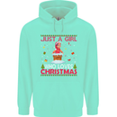 Just a Girl Who Loves Christmas Funny Childrens Kids Hoodie Peppermint