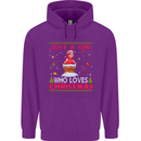 Just a Girl Who Loves Christmas Funny Childrens Kids Hoodie Purple