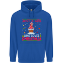 Just a Girl Who Loves Christmas Funny Childrens Kids Hoodie Royal Blue