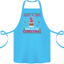 Just a Girl Who Loves Christmas Funny Cotton Apron 100% Organic Turquoise