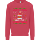 Just a Girl Who Loves Christmas Funny Kids Sweatshirt Jumper Heliconia