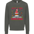 Just a Girl Who Loves Christmas Funny Kids Sweatshirt Jumper Storm Grey