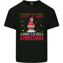 Just a Girl Who Loves Christmas Funny Kids T-Shirt Childrens Black