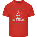 Just a Girl Who Loves Christmas Funny Kids T-Shirt Childrens Red