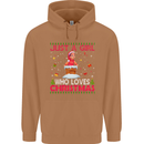 Just a Girl Who Loves Christmas Funny Mens 80% Cotton Hoodie Caramel Latte