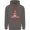 Just a Girl Who Loves Christmas Funny Mens 80% Cotton Hoodie Charcoal