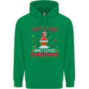 Just a Girl Who Loves Christmas Funny Mens 80% Cotton Hoodie Irish Green