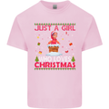 Just a Girl Who Loves Christmas Funny Mens Cotton T-Shirt Tee Top Light Pink