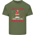 Just a Girl Who Loves Christmas Funny Mens Cotton T-Shirt Tee Top Military Green