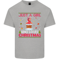 Just a Girl Who Loves Christmas Funny Mens Cotton T-Shirt Tee Top Sports Grey