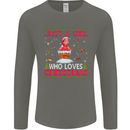 Just a Girl Who Loves Christmas Funny Mens Long Sleeve T-Shirt Charcoal