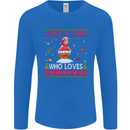 Just a Girl Who Loves Christmas Funny Mens Long Sleeve T-Shirt Royal Blue