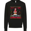 Just a Girl Who Loves Christmas Funny Mens Sweatshirt Jumper Black