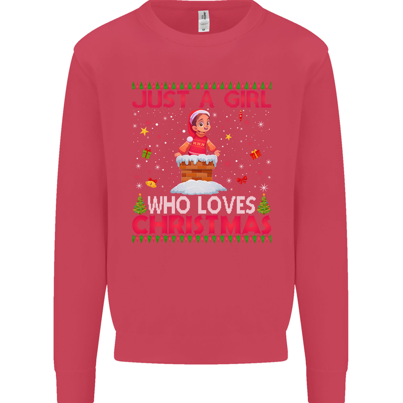 Just a Girl Who Loves Christmas Funny Mens Sweatshirt Jumper Heliconia
