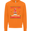 Just a Girl Who Loves Christmas Funny Mens Sweatshirt Jumper Orange