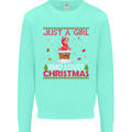 Just a Girl Who Loves Christmas Funny Mens Sweatshirt Jumper Peppermint