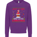 Just a Girl Who Loves Christmas Funny Mens Sweatshirt Jumper Purple