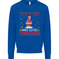 Just a Girl Who Loves Christmas Funny Mens Sweatshirt Jumper Royal Blue