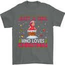 Just a Girl Who Loves Christmas Funny Mens T-Shirt Cotton Gildan Charcoal