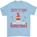 Just a Girl Who Loves Christmas Funny Mens T-Shirt Cotton Gildan Light Blue