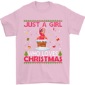 Just a Girl Who Loves Christmas Funny Mens T-Shirt Cotton Gildan Light Pink