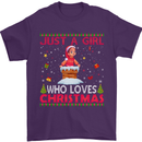 Just a Girl Who Loves Christmas Funny Mens T-Shirt Cotton Gildan Purple
