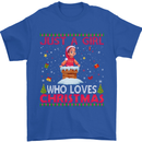Just a Girl Who Loves Christmas Funny Mens T-Shirt Cotton Gildan Royal Blue
