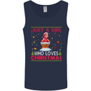 Just a Girl Who Loves Christmas Funny Mens Vest Tank Top Navy Blue