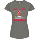Just a Girl Who Loves Christmas Funny Womens Petite Cut T-Shirt Charcoal