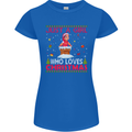 Just a Girl Who Loves Christmas Funny Womens Petite Cut T-Shirt Royal Blue