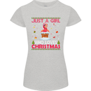 Just a Girl Who Loves Christmas Funny Womens Petite Cut T-Shirt Sports Grey