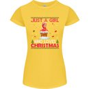Just a Girl Who Loves Christmas Funny Womens Petite Cut T-Shirt Yellow