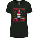 Just a Girl Who Loves Christmas Funny Womens Wider Cut T-Shirt Black