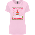 Just a Girl Who Loves Christmas Funny Womens Wider Cut T-Shirt Light Pink