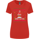 Just a Girl Who Loves Christmas Funny Womens Wider Cut T-Shirt Red