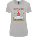 Just a Girl Who Loves Christmas Funny Womens Wider Cut T-Shirt Sports Grey