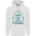 Just a Girl Who Loves Fishing Fisherwoman Childrens Kids Hoodie White