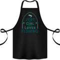 Just a Girl Who Loves Fishing Fisherwoman Cotton Apron 100% Organic Black